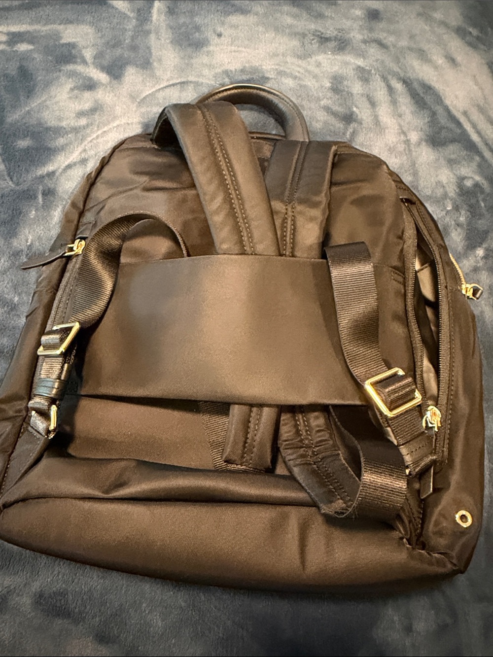 Tumi Black Nylon Backpack with Gold Accents - Picture 9 of 9